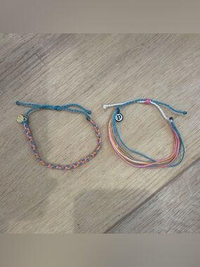 BRAND NEW Pura Vida Multicolor Blue Pink Orange Friendship Bracelets - Set of 2